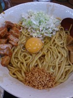 「油そば、大盛り、もやし、魚粉」@味噌麺処 花道庵の写真