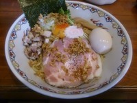 「まぜそば＋味玉」@中華そば 仙人掌の写真