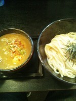 「赤つけ麺（味玉トッピング）」@麺の坊 晴レル屋 総本店の写真