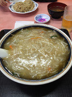 「もやしそば 半チャーハン」@寿楽の写真