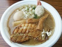 「【とみ田×一燈】 渡り蟹の白湯そば ＋特製 （141031）」@東京ラーメンショー2014の写真