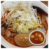 「あえめん＋チンピラ玉子＋レモンサワー」@味噌麺処 花道庵の写真