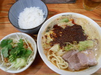 「辛辛濃菜麺（白菜トッピング）＋ミニごはんセット（すっぱベジ）」@濃菜麺 井の庄の写真