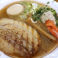 「渡り蟹の白湯そば（とみ田×一燈）850円+特製」@東京ラーメンショー2014の写真