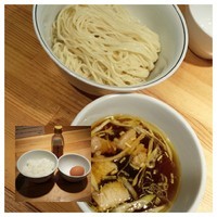 「醤油つけ麺＋奥久慈卵の卵かけごはん」@麺屋 彩香の写真