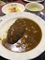 「Ｂランチ チキンカレー白身魚フライトッピング」@カレーショップ山小屋 長野駅前店の写真