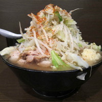 「大ダブル 1,050円（ヤサイマシマシ・ニンニク・トウガラ～」@ラーメン二郎 JR西口蒲田店の写真