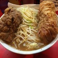 「お土産豚（ウデ肉とバラ肉のハーフ&ハーフ）＋小ラーメン」@麺屋 桐龍の写真