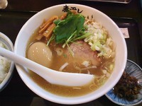 「塩味玉(850円)+小ライス(100円)」@煮干しらーめん青樹 立川店の写真