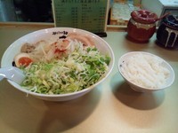 「期間限定まぜそば（850円）+中盛り・半ライスサービス」@超ごってり麺 ごっつの写真