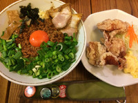 「台湾まぜそば（追いメシ付き）＋唐揚げハーフ」@中華そば そのだの写真