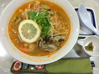 「かきちゃんぽん スモール（トムヤムクン風スープ）」@長崎ちゃんぽん リンガーハット イズミヤ千里丘店の写真