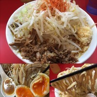 「ミニ辛らーめん 730円+味玉 100円+ほぐし豚 50円」@麺屋 桐龍の写真