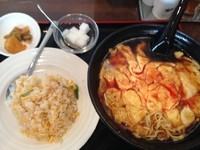 「天津メンセット（＋半炒飯＋ザーサイ・デザート）」@東北餃子房 茅場町店の写真