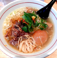 「どて塩＋味玉(2014.11.18　10食限定　950円）」@地球の中華そばの写真