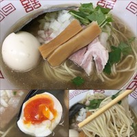 「【限定】煮干し香る中華そば（塩） 780円＋味玉100円」@㐂九家の写真
