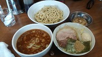 「連休限定カレーつけ麺（小＋アブラ＋魚粉）＋味玉」@ラーメンの店 どでん 北浦和店の写真