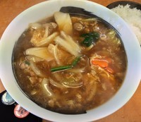 「たまごとじらーめん＋半ライス（￥680＋サービス）」@ボーンチャイナの写真