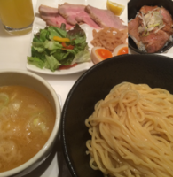 「特製つけそば 1000円＋中盛り50円＋チャーシュー丼」@麺や 彩～iro～の写真