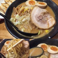 「月形味噌らーめん（開店記念で半額）味玉100円＋餃子280円」@北海道ラーメン 月形の写真