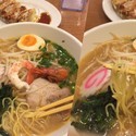 北海道 海老味噌ラーメン790円＋餃子セット（5個）185円