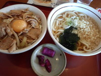 「生姜焼き丼セット760円」@山田うどん食堂 大泊店の写真