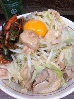 「小 汁なし ニラキムチ」@ラーメン二郎 横浜関内店の写真