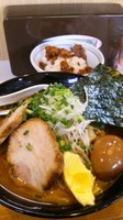 「気まぐれ味噌（大盛り）＋半ライス」@麺屋 扇 SENの写真