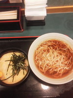 「山かけ丼セット（温・そば）\520」@小諸そば 東日本橋店の写真