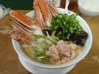 「蟹溶玉ﾗｰﾒﾝ蟹+チャンジャご飯」@MENYA 食い味の道有楽の写真