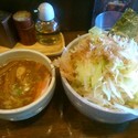 特製つけ麺　大盛　Twitterフォローの野菜サービス