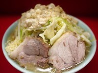 「小 ヤサイ＋カラメ＋アブラ＋ニンニク」@ラーメン二郎 中山駅前店の写真