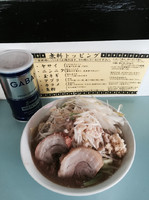 「・ラーメン➕ネギ （ヤサイちょいマシ、ニンニク、アブラ、カラメ）」@らーめん☆王子の写真