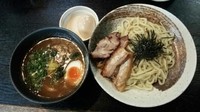 「ちゃーしゅーつけ麺(こってり)(あつもり)＋生クリーム味玉」@麺屋 青山 本店の写真