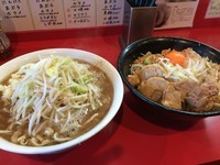 「ラーメン麺マシ＋混ぜそば＋豚マシ」@麺屋 桐龍の写真