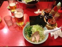 「ラーメントッピングほうれん草と薬味ネギ」@おーくら家 中野店の写真