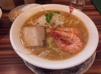 「極海老らーめん(中太麺と思ったら細麺)」@らーめん 彦さくの写真