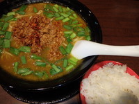 「麻辣辛コクカレーらーめん(780円)追い飯(100円)」@麺屋ここいち うまこくカレーらーめん 中区錦三丁目店の写真