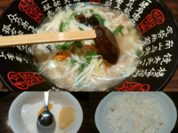 「塩野菜ラーメン(並盛)+ライス+杏仁豆腐780円」@上海華龍 ヤマダ電機LABI1高崎店の写真