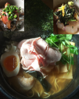 「鯛煮干しそば鯛茶漬け付き880円＋いわし丼360円」@中華そば よしかわの写真