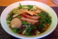 「【限定】純鴨出汁の葱らーめん　750円　味玉100円」@柴崎亭の写真