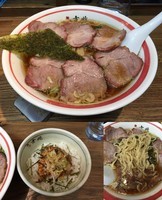 「焼豚麺＋ピリ辛納豆丼」@青竹平打ち中華そば 麺壱吉兆の写真