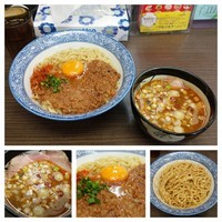 「【限定】エビ味噌かま玉つけそば」@頓知房の写真