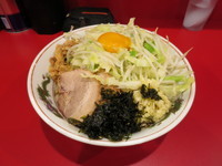 「汁なしラーメン　＋ニンニクフライ海苔」@ラーメン英二の写真