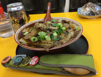 「チャーシュー麺＋スパドラ」@麺屋7.5Hz 天王寺店の写真