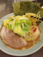 「モヤキャベラーメン（味噌）850円+ライス（サービス）」@横浜家系ラーメン キラクの写真