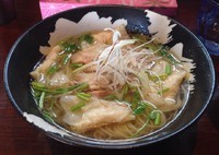 「鶏雲呑麺(1月限定)＋ライス(750円＋ランチサービス)」@こくまろ鶏らーめん 久久の写真