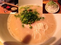 「豚骨らーめん＋塩そぼろごはん」@らーめん芝浜の写真