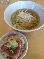 「朝らー定食（塩）¥650（税別）」@らーめん芝浜の写真