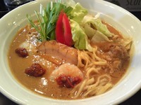 「【新春限定】海老味噌麺（ライス付き）￥980」@麺家 うえだの写真